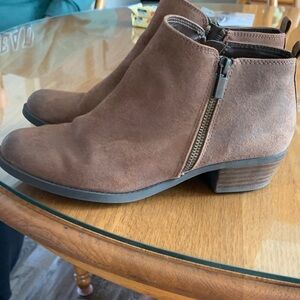 Carlos by Carlos Santana Tan Suede Ankle Booties